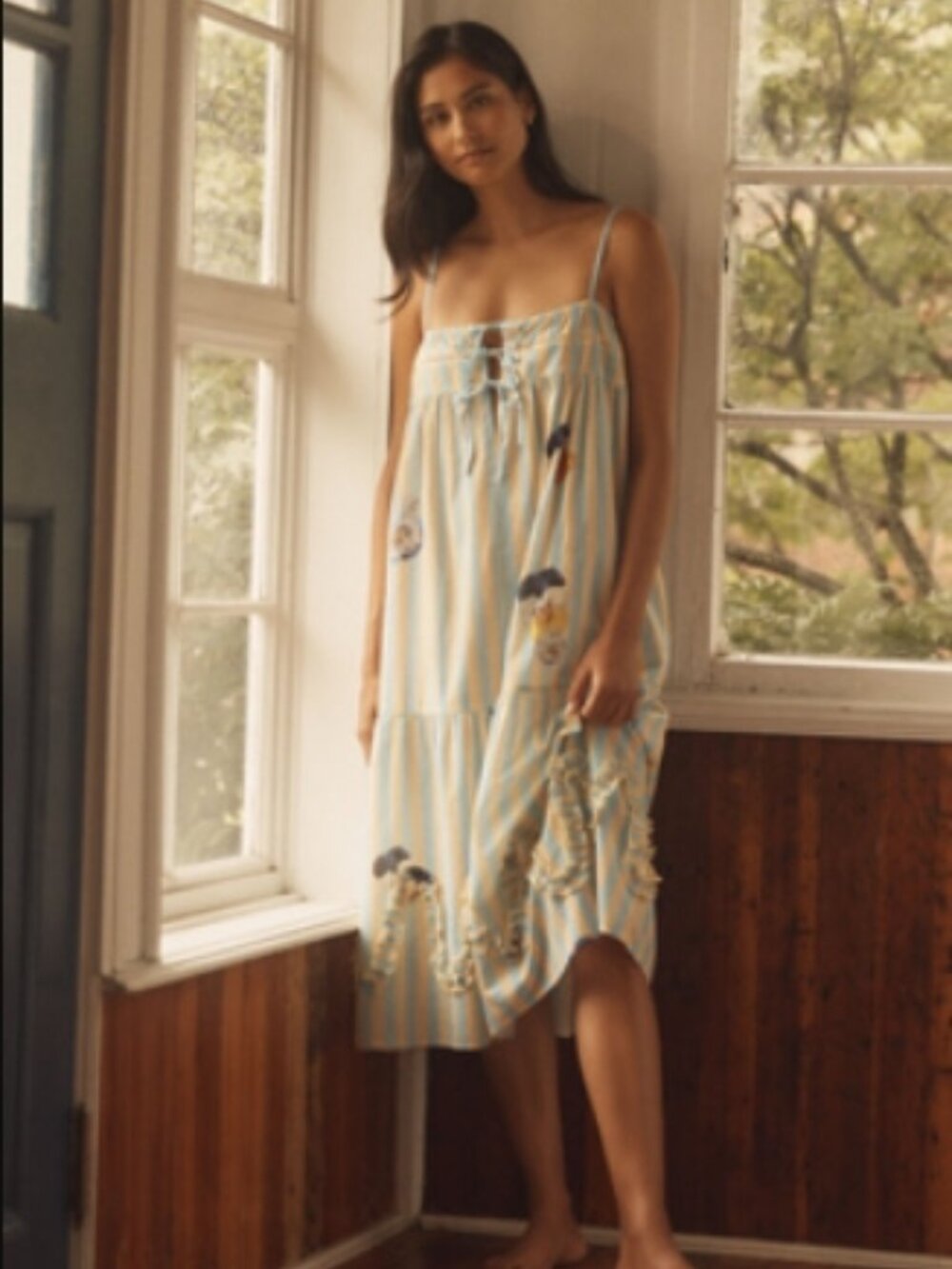 NWT Anthropologie Nay Bellamy x LyreBird Midi Nap Dress
